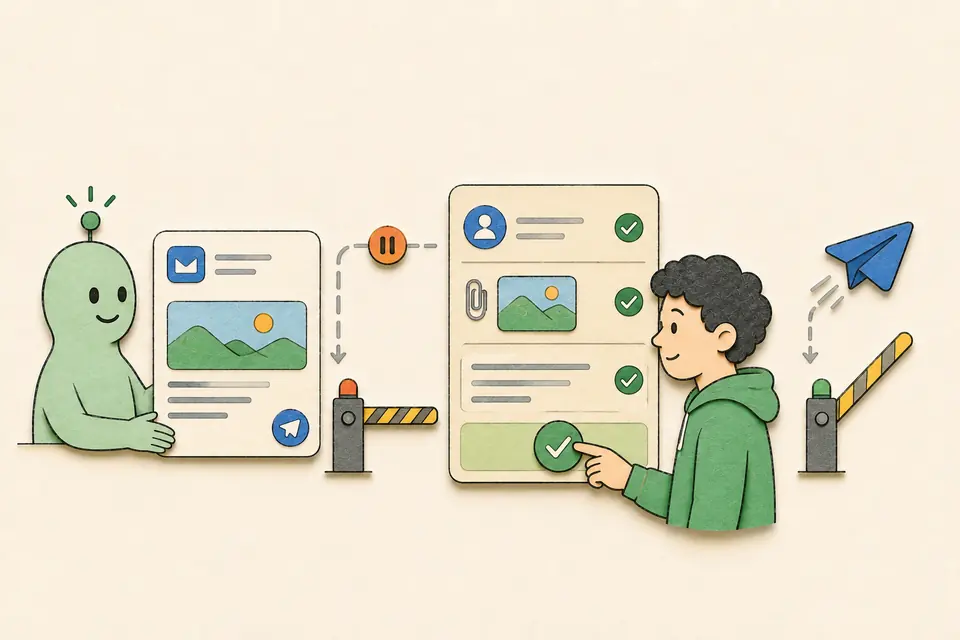 术语「审批 / 人在回路」在网站中的配图
